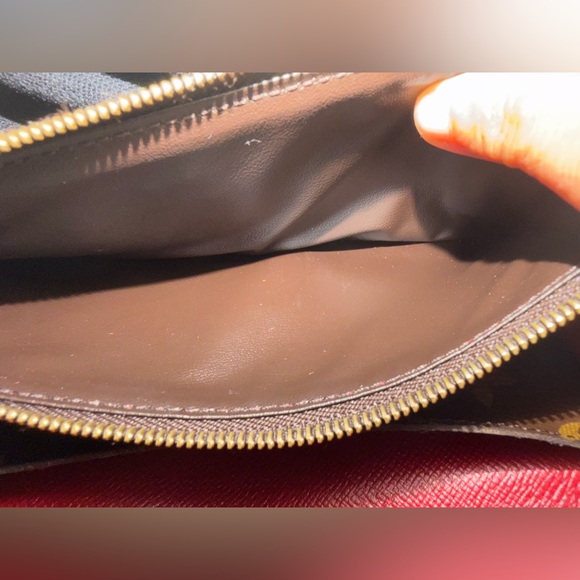 Louis Vuitton Brown Monogram Case with Red Button - Picture 3 of 8